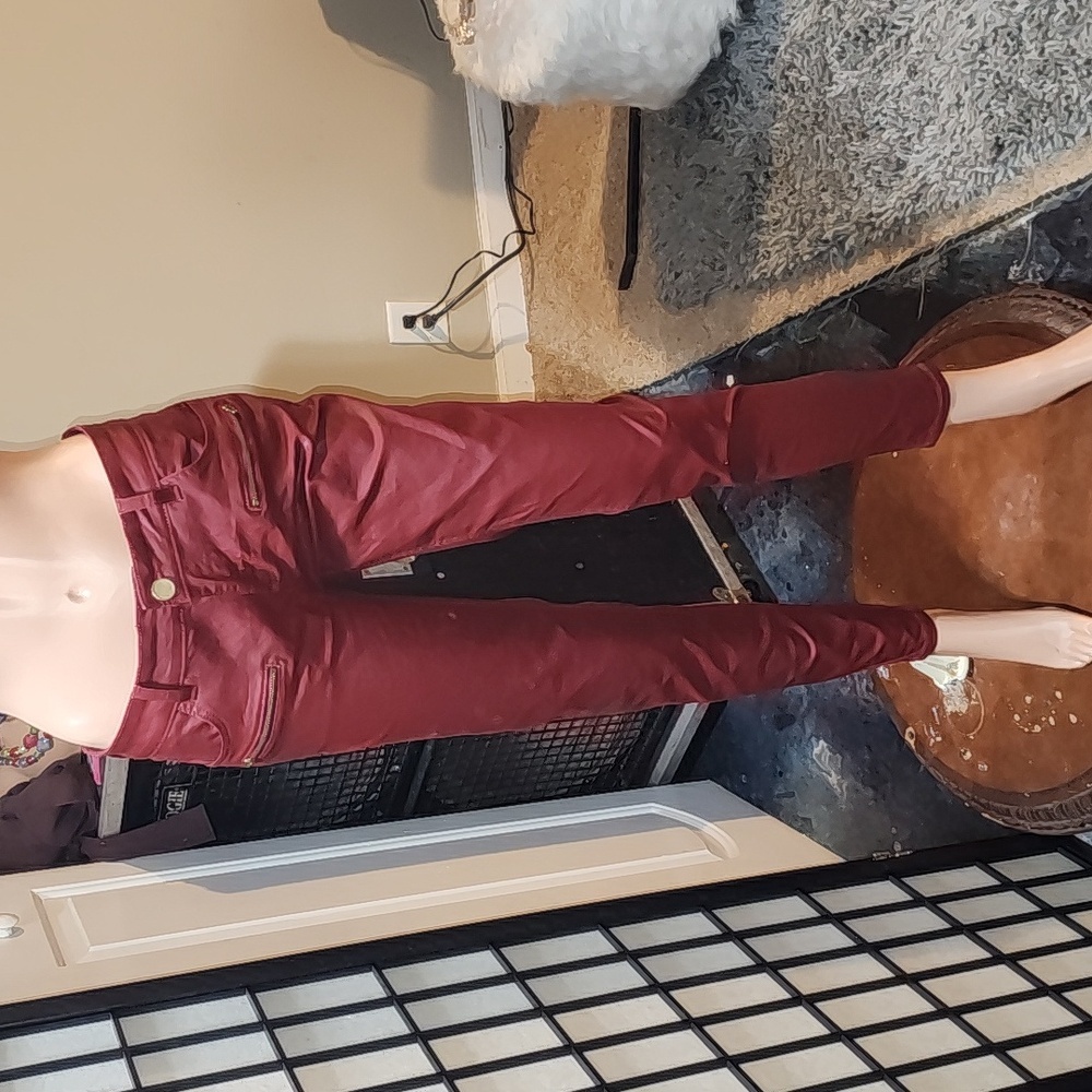 Mohito Denim Red Faux Leather Jeans